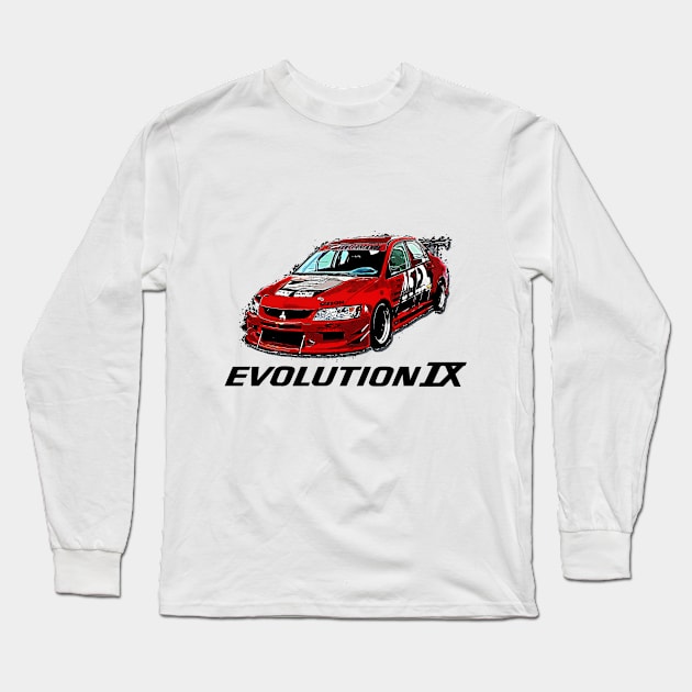 Mitsubishi Lancer Evo IX Long Sleeve T-Shirt by RifkyAP28